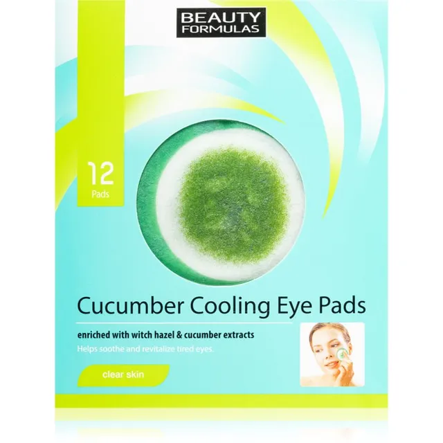 Beauty Formulas Clear Skin Cucumber Cooling Taastav mask silmade piirkonnale 12 tk