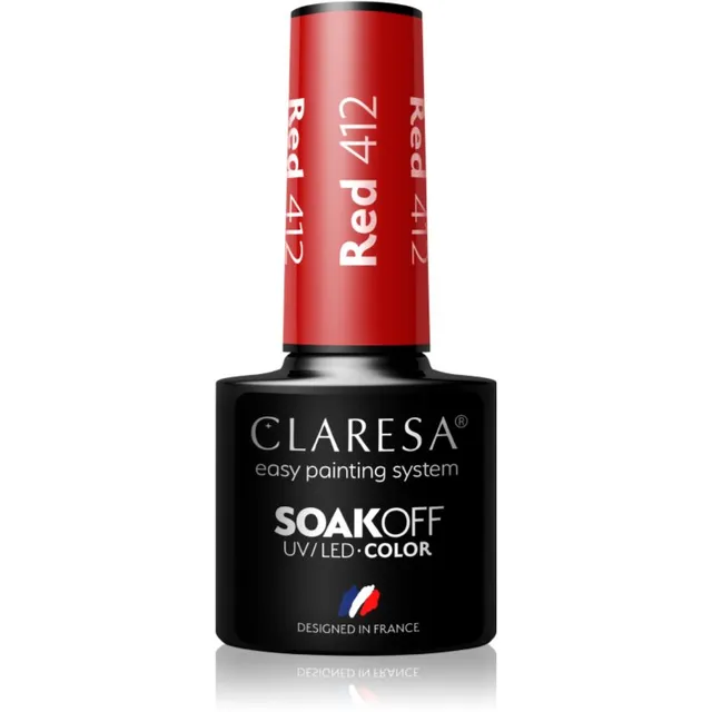 Claresa SoakOff UV/LED Color River Geelküünelakk varjund Red 412 5 g