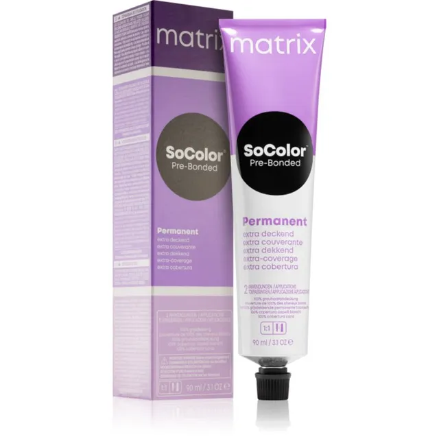 Matrix SoColor Pre-Bonded Extra Coverage Püsijuuksevärv varjund 508Na Hellblond Natur Asch 90 ml
