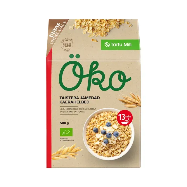 Tartu Mill Öko Täistera Jämedad Kaerahelbed 500g
