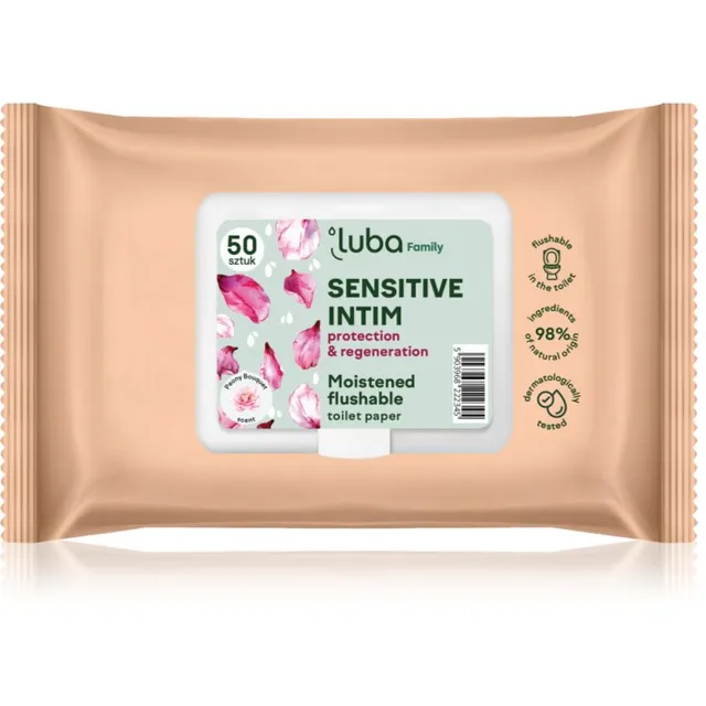 Luba Family Sensitive Intim niisutatud tualettpaber 50 tk
