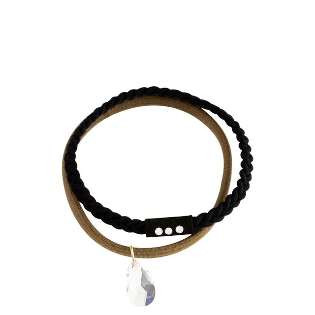 DONDELLA Premium Elastic Black & Brown Hair Ring x2