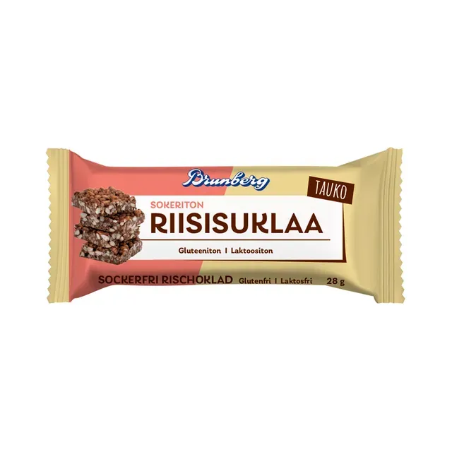 Suhkru- ja laktoosivaba riisišokolaad magusainetega, BRUNBERG, 28 g