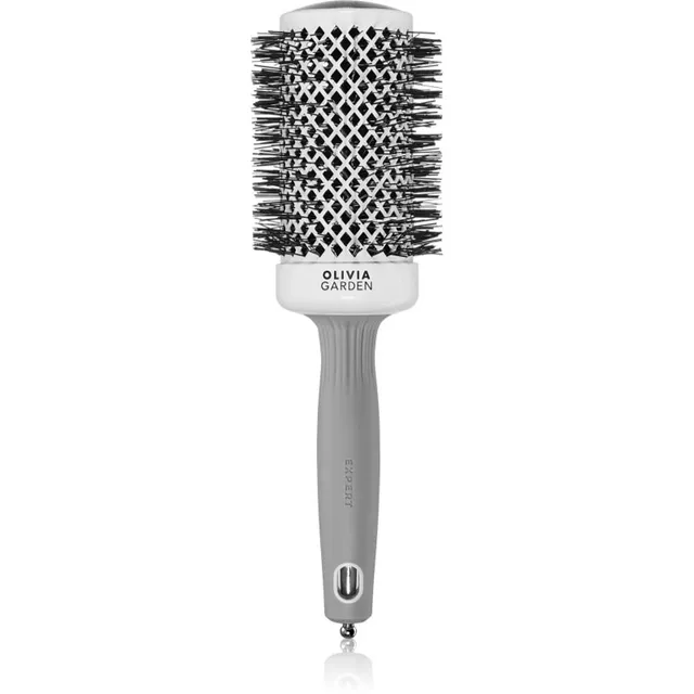 Olivia Garden Expert Shine Wavy Bristles White&Grey Juuksehari průměr 55 mm 1 tk