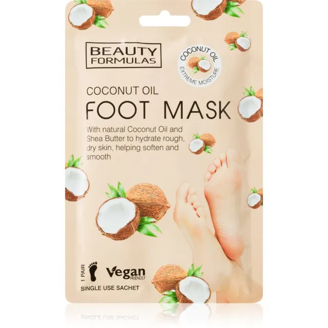 Beauty Formulas Coconut Oil Niisutav ja toitev mask jalgadele 1 tk