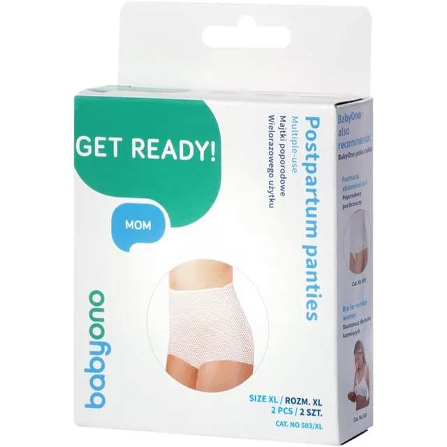 BabyOno Get Ready Multiple-use Mesh Panties sünnitusjärgne aluspesu suurus XL 2 tk