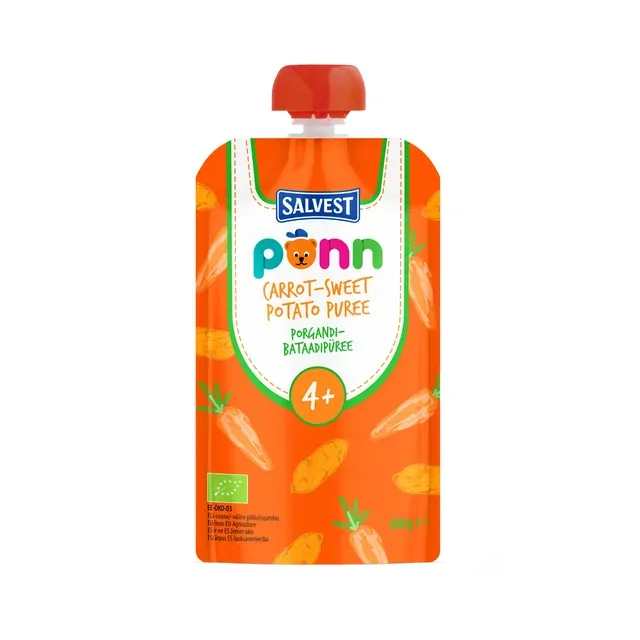 Porgandi-bataadipüree ökoloogiline 4+, PÕNN, 100g