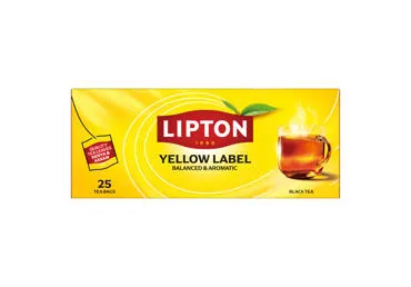 Must tee Yellow Label niidiga kotis 25pk, LIPTON, 50 g
