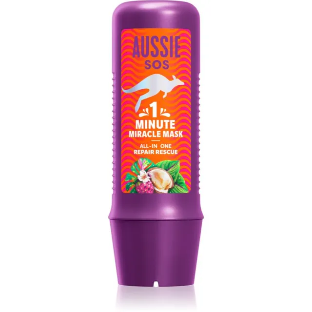 Aussie 1 Minute Miracle Repair Rescue Intensiivne toitemask kuivadeleja kahjustatud juustele 250 ml