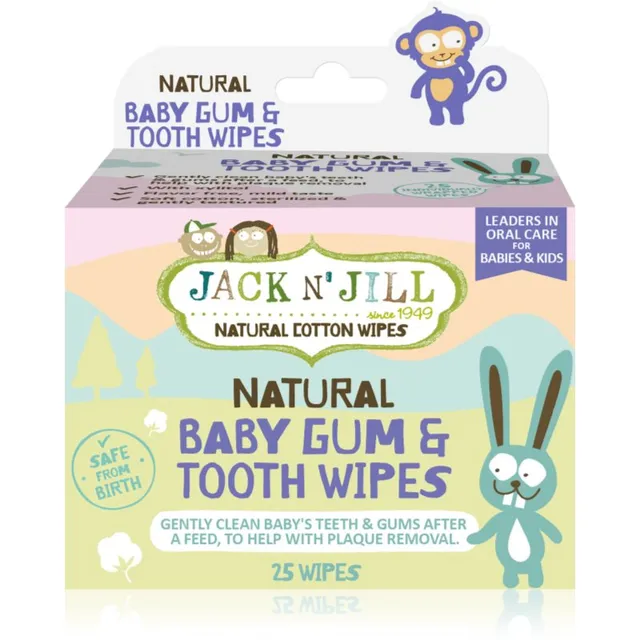 Jack N’ Jill Natural Niisked salvrätikud hammaste ja igemete kaitseks 25 tk