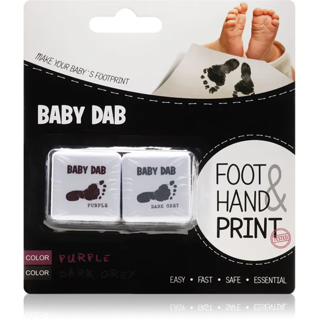 Baby Dab Foot & Hand Print Purple & Grey värv laste käe- ja jalajäljendite tegemiseks 2 tk