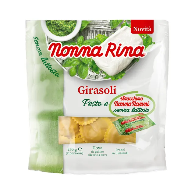 Ravioolid Girasoli pesto ja stracchinoga, laktoosivaba, NONNA RINA, 250 g