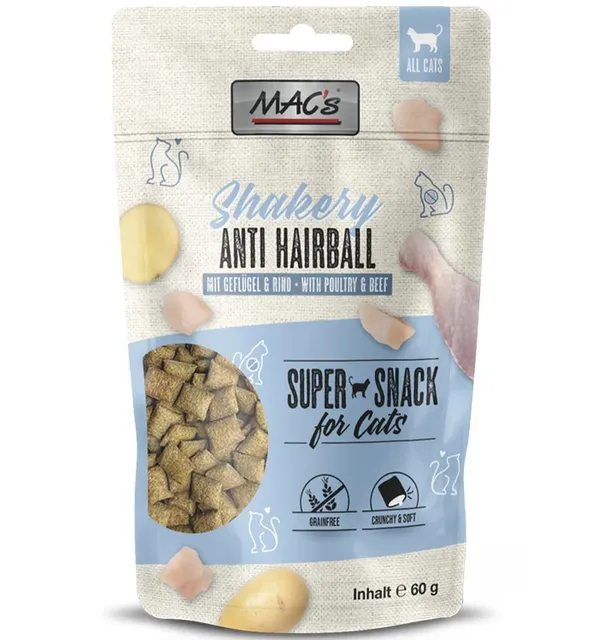 MAC's Shakery Anti Hairball padjakesed kassile, kreemja lihatäidisega, karvapallide vastu
