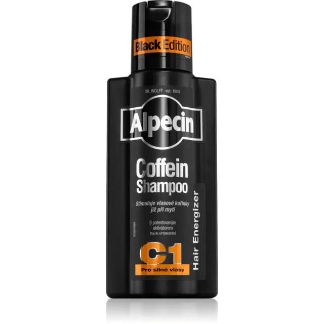Alpecin Coffein Shampoo C1 Black Edition Kofeiinišampoon meestele juuksekasvu stimuleerimine 250 ml