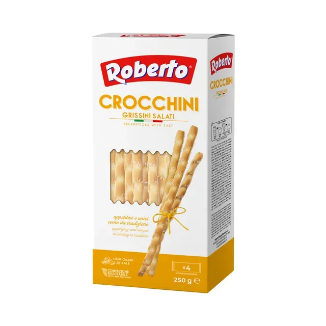 Grissiini krokiinid soolaga, ROBERTO, 250 g