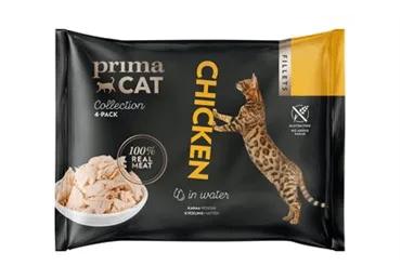 Kassieine kana vees PRIMA CAT 4x50g