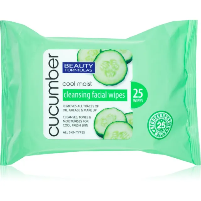 Beauty Formulas Cucumber Puhastusrätikud kurgiekstraktiga 25 tk