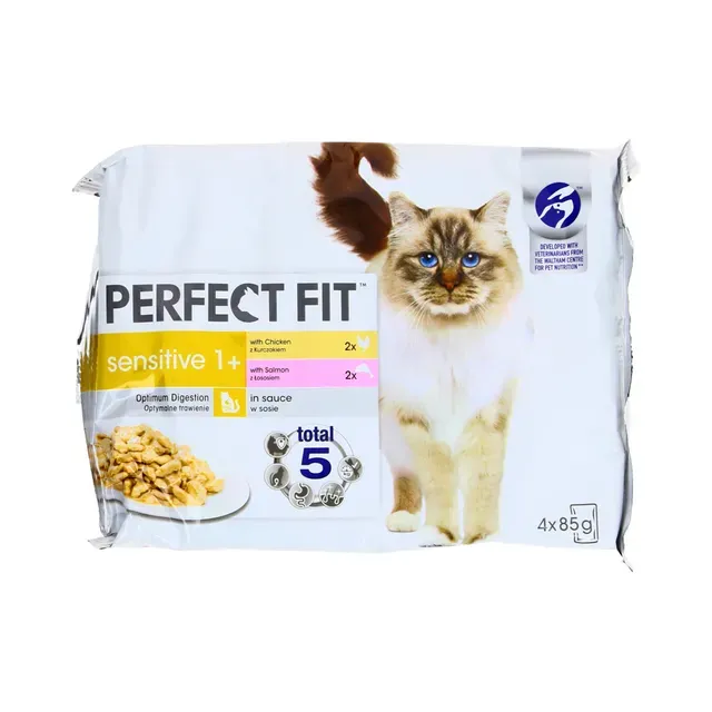 Täistoit. Kiisueine lihavalik tundlikule kassile 4-pakk, PERFECT FIT, 340g