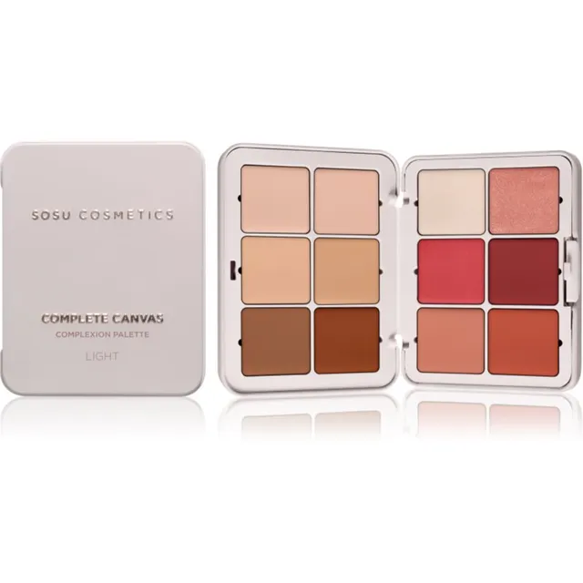 SOSU Cosmetics Complete Canvas Complexion Palette Multifunktsionaalne näopalett näole varjund Light 26.4 g