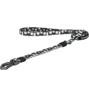 Jalutusrihm koerale, anti-shock, must karikakardega Black Daisy (Dogness Elegant Printing)