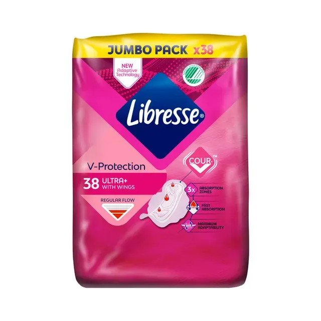 Hügieenisidemed Ultra+ Normal Wings, LIBRESSE, 38 tk