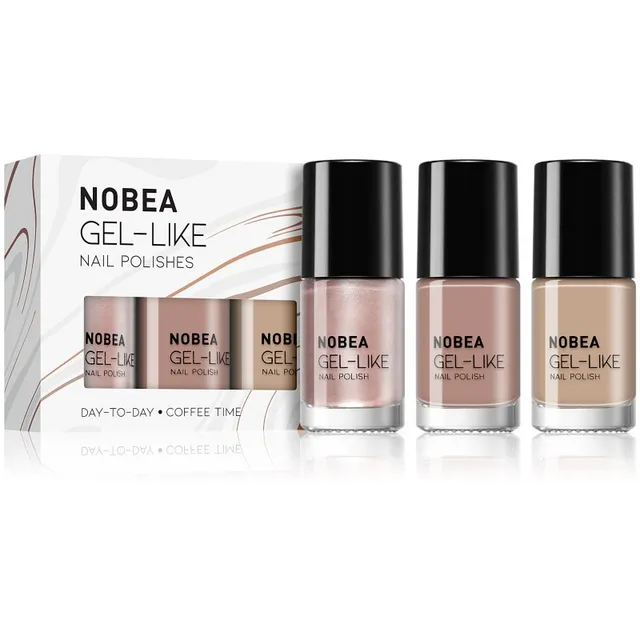 NOBEA Day-to-Day 3-Piece Gel-like Nail Polish set Küünelakikomplekt Coffee Time