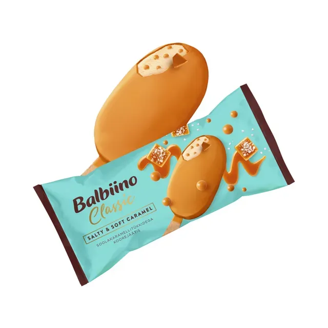 Soolakaramellitükkidega koorejäätis karamelliglasuuris, CLASSIC, 69 g
