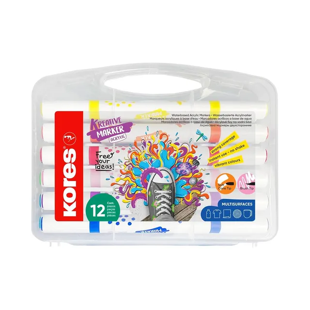 Akrüülmarker kahe otsaga Kreative, KORES, 6 tk
