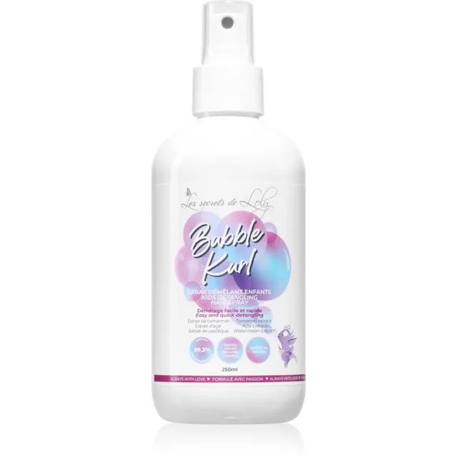 Les Secrets De Loly Bubble Kurl Juukselakk kammimise kergendamiseks lastele 250 ml