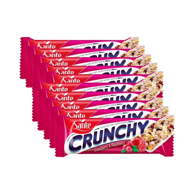 HULGI Jõhvika-vaarika müslibatoon 10tk, SANTE, 10 x 40 g