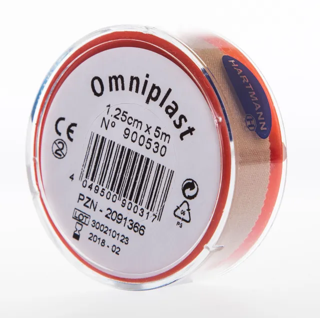 OMNIPLAST RULLPLAASTER 1,25CMX5M (TEKSTIILIST)
