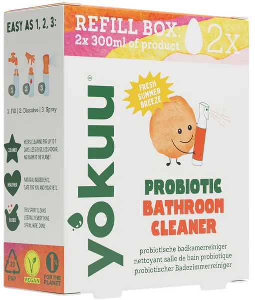 Vannitoapuhastusvahendi tabletid koos probiootikumidega