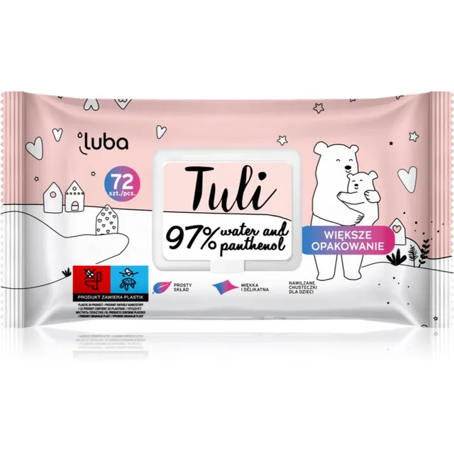 Luba Tuli 97% Water and Panthenol Õrnad niisked salvrätikud beebile 72 tk
