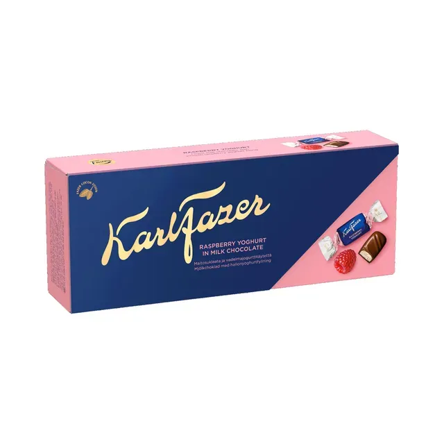 Piimašokolaadikompvekid vaarikajogurtitäidisega, KARL FAZER, 250 g
