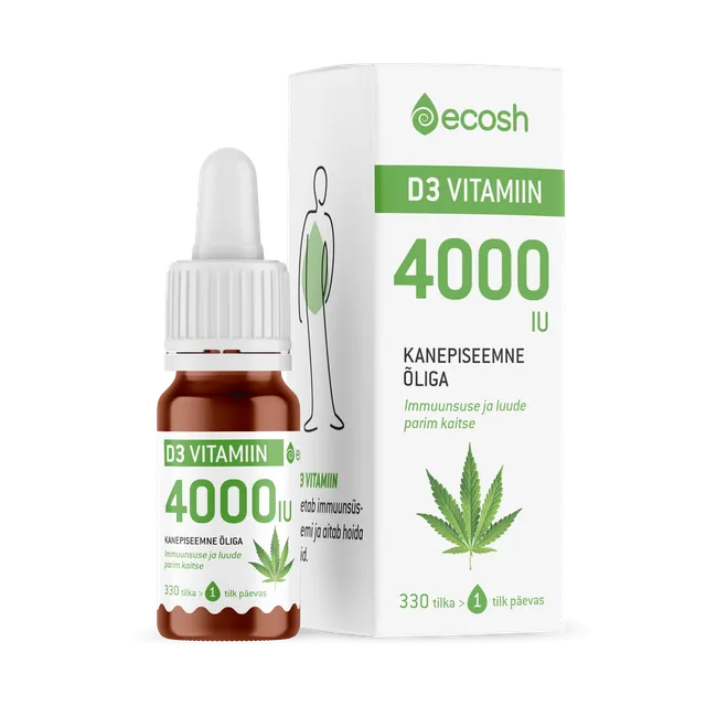 ECOSH D3 VITAMIIN D TILGAD 4000IU/TILGAS KANEPIÕLIGA 10ML