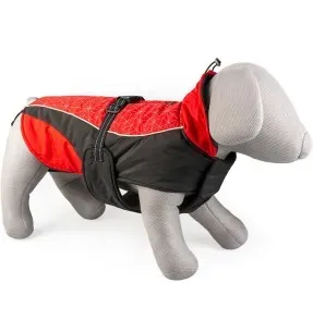Koera talvejope pehme fliisvoodriga, punane-must Hi Vis Casual Duvoplus