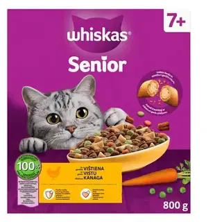 Kassi kuivsööt kanalihaga 7+, WHISKAS, 800 g