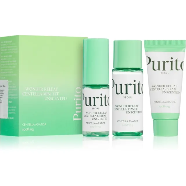 Purito Wonder Releaf Centella Mini Kit Unscented Reisikomplekt tundlikule ja ärritunud nahale
