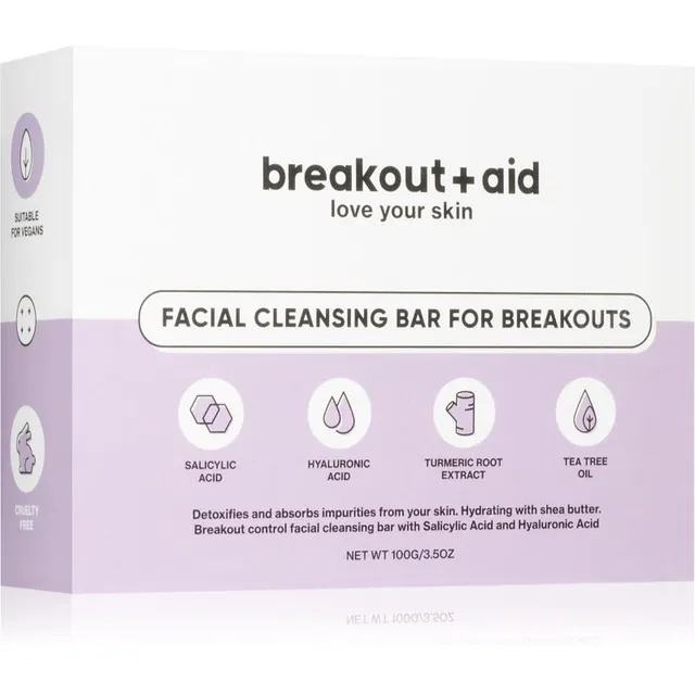 breakout + aid Facial Cleansing Bar Seep probleemsele nahale salitsüülhappega