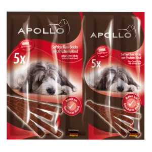 Täiendsööt. Närimispulgad loomalihaga koertele ( lihasisaldus 95%), APOLLO, 55g