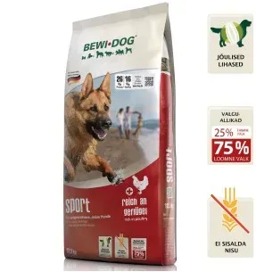 BEWI DOG SPORT kuivtoit koerale, kodulinnuliha ja kalaga (ADULT SPORT)