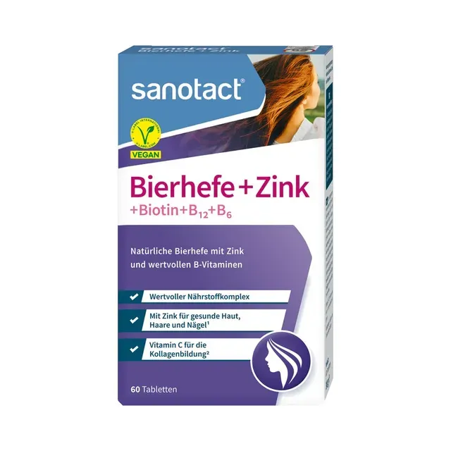 Õllepärm+Tsink+Biotiin+B12+B6, SANOTACT, 30 g