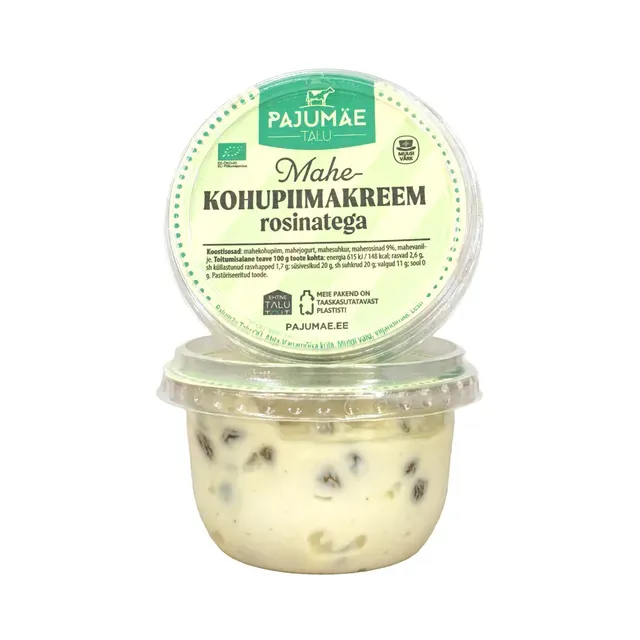 Kohupiimakreem rosinatega, mahe, PAJUMÄE TALU, 190 g