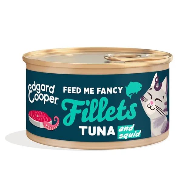 Edgard Cooper kassikonserv, tuunikala/kalmaar, 70 g