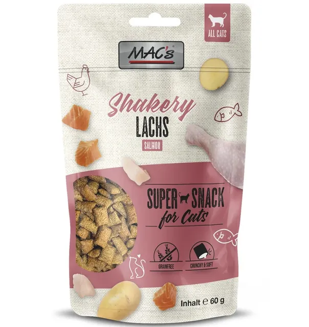 MAC's Shakery maiuspala kassile, padjakesed lõhetäidisega, krõbedad ja pehmed