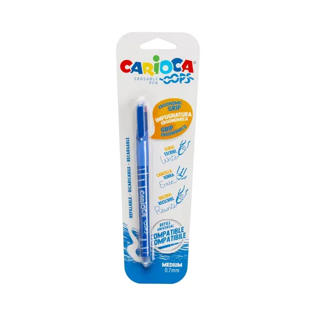 Tintpliiats kirj.-kustut.Oops 0,7mm, sin., CARIOCA, 1tk