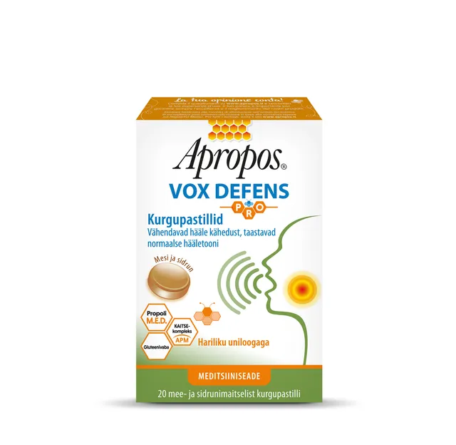 APROPOS VOX DEFENS PASTILLID MESI JA SIDRUN N20