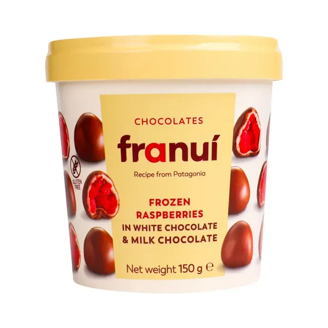 Külm. Vaarikad piima ja valge šokolaadiga, FRANUI, 150 g