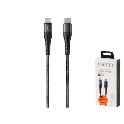 Kaabel C-L punutud 30W 1m Havit CB673