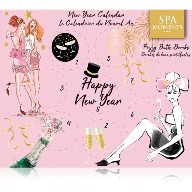 Spa Moments Happy New Year Sparkling Bath Bombs Loenduskalender uue aastani